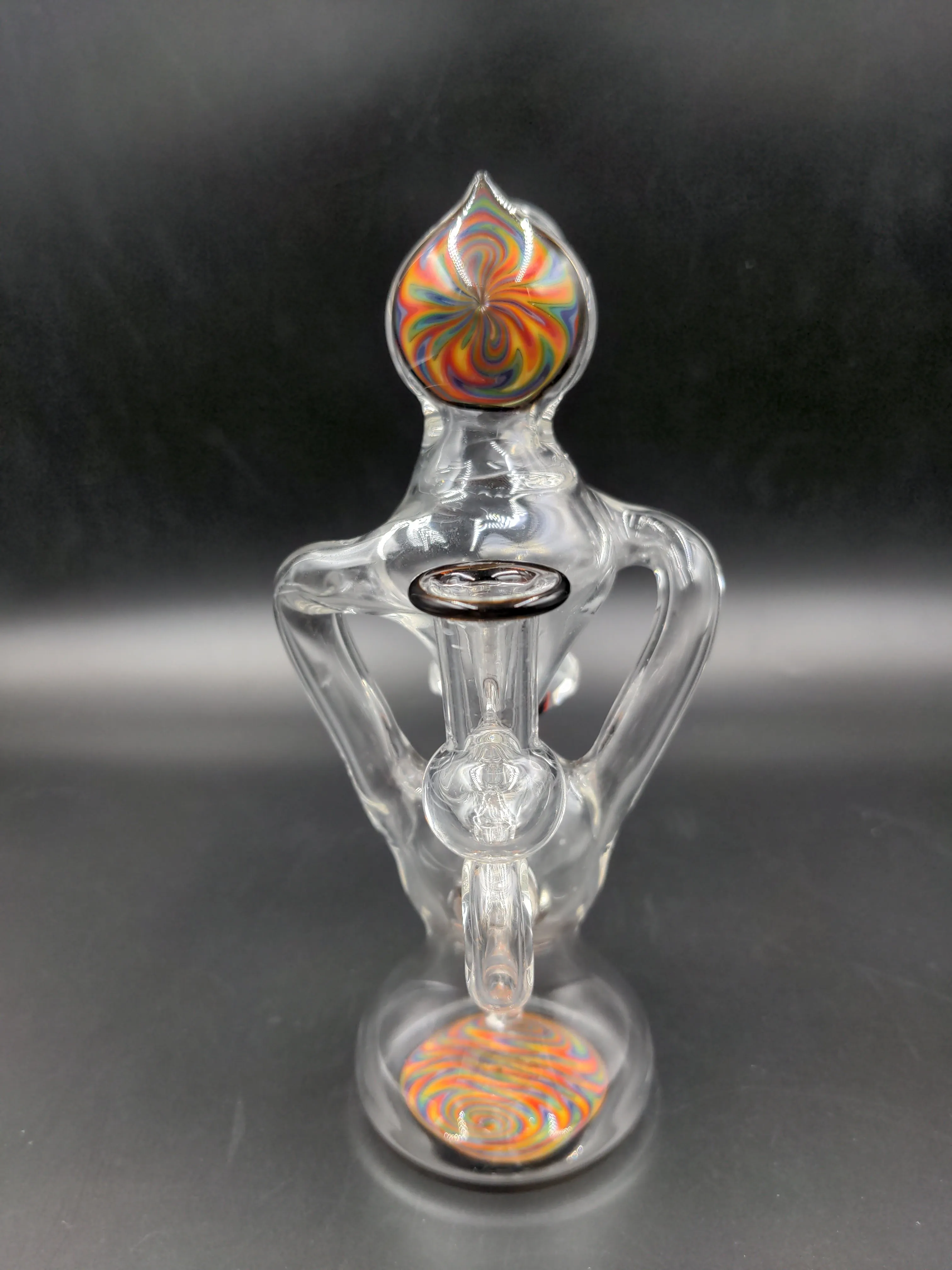 8 Wig Wag Recycler w/ Diamond Button - by SlynxGlass