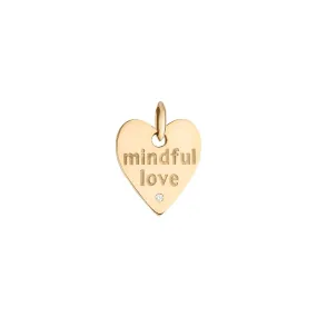 A Mindful love Heart 18K Gold or Whitegold Pendant w. Lab-Grown Diamond