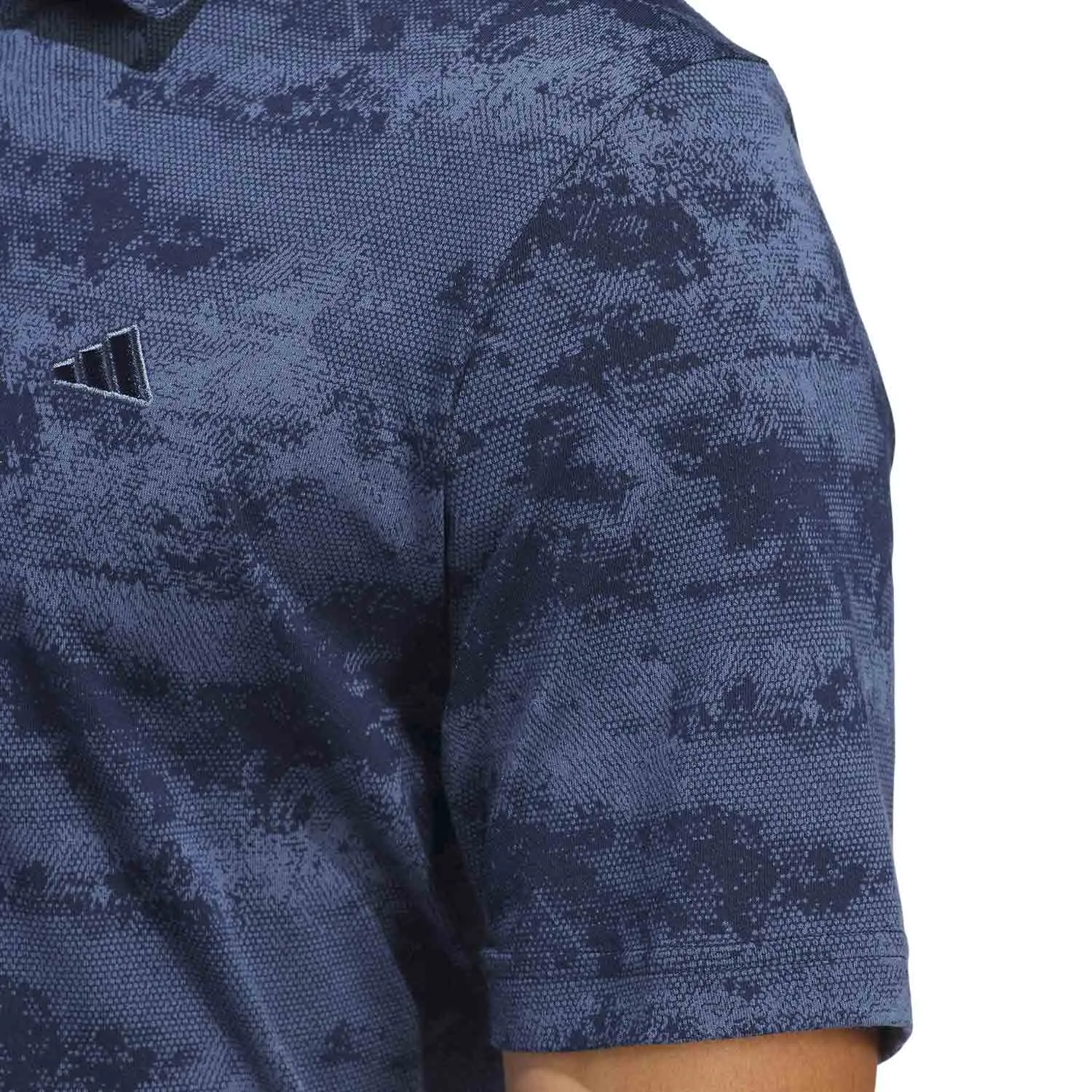 adidas Golf Go-To Printed Mesh Polo Shirt - Collegiate Navy