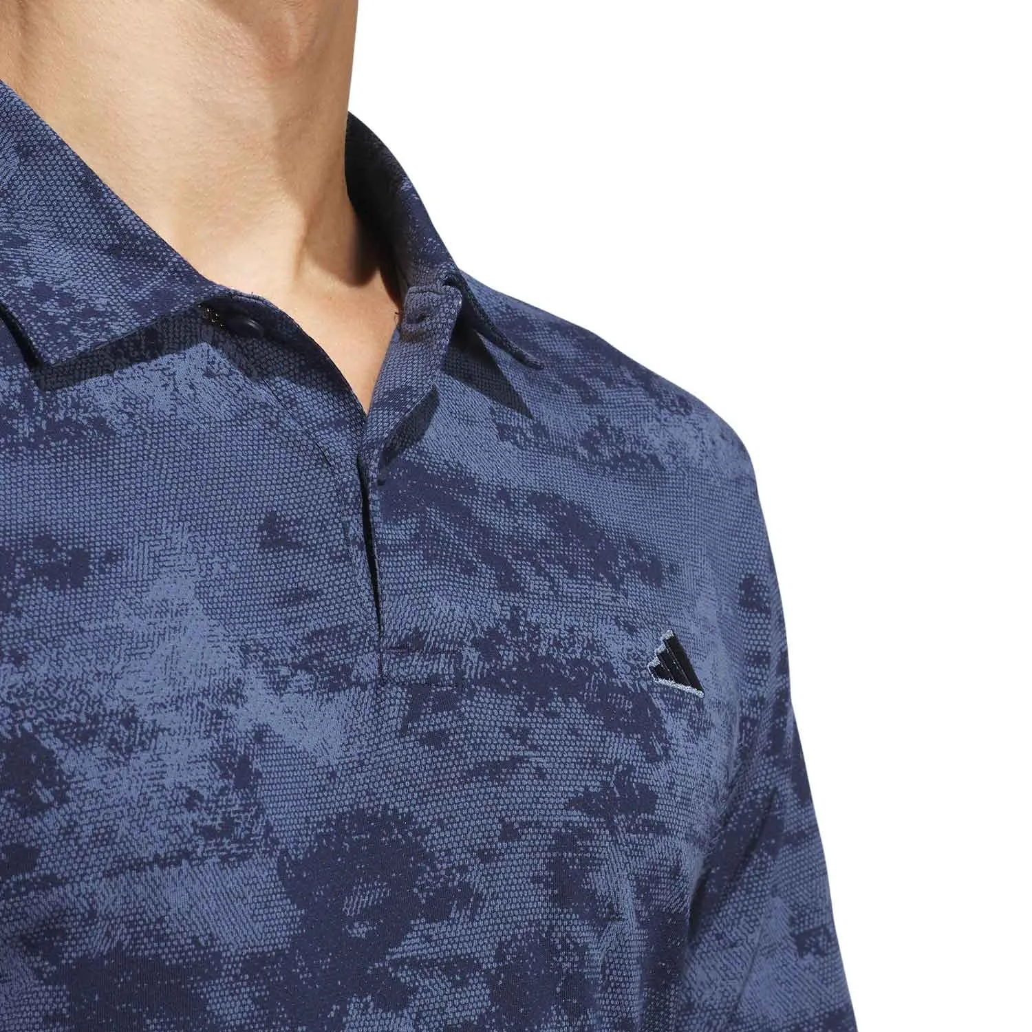 adidas Golf Go-To Printed Mesh Polo Shirt - Collegiate Navy