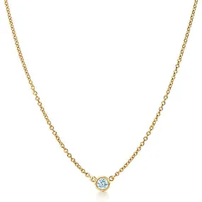 AFJ Diamond Collection - Station Necklace with 1 Diamond, 18" Length, 18k Rose Gold