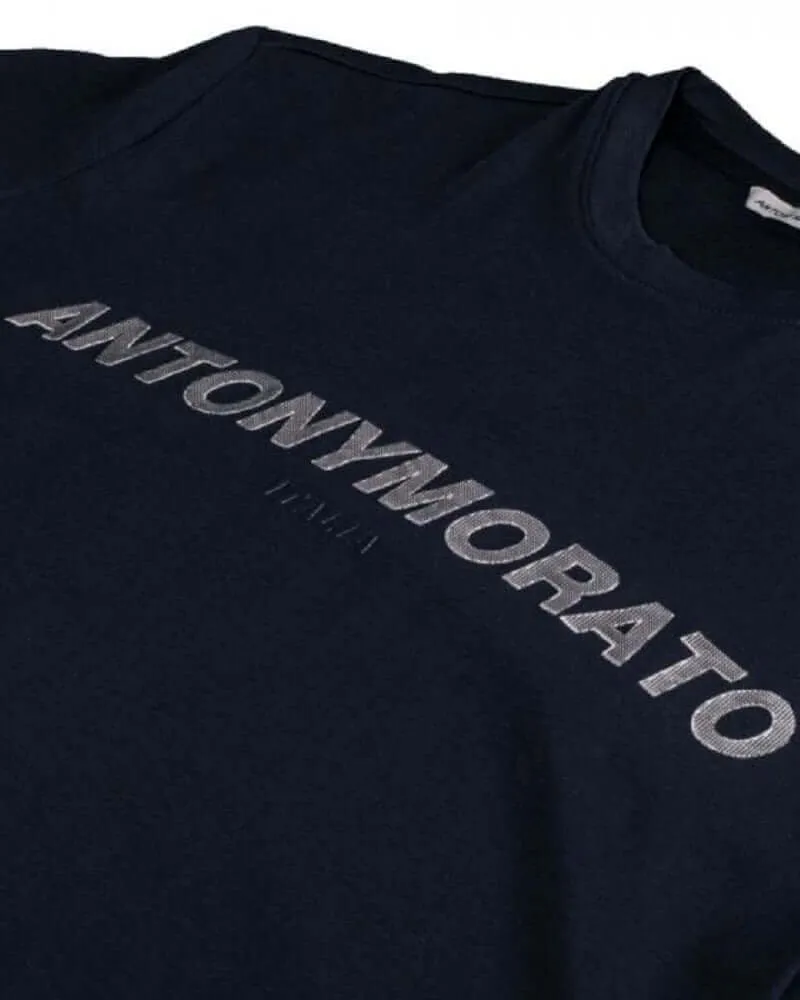 Antony Morato Bicolour Logo T Shirt Avio Blue