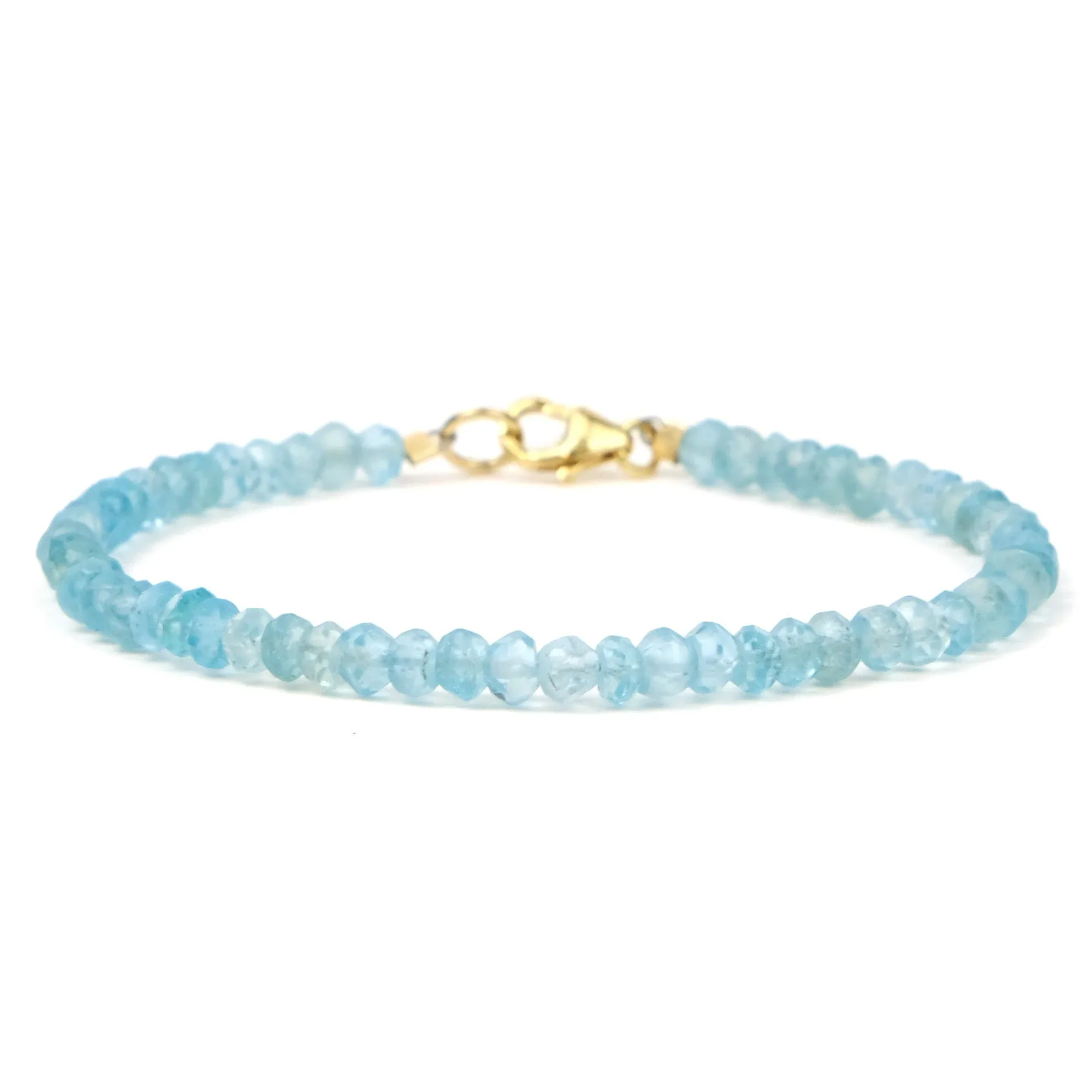 Apatite 4mm Faceted Rondelle Bracelet with Gold Filled Trigger Clasp