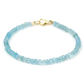 Apatite 4mm Faceted Rondelle Bracelet with Gold Filled Trigger Clasp