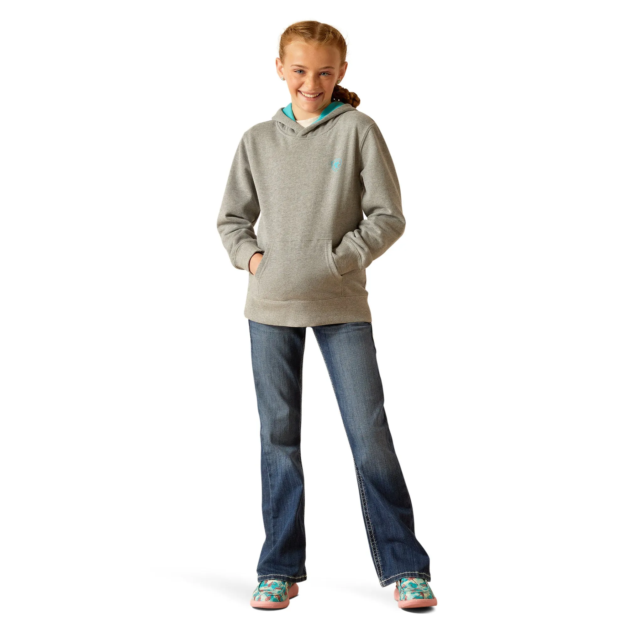 Ariat Girl's Equipment Hoodie - Heather Grey