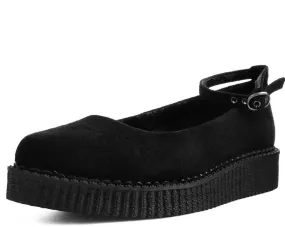 Black Pointed Ballet Ankle Strap Creeper