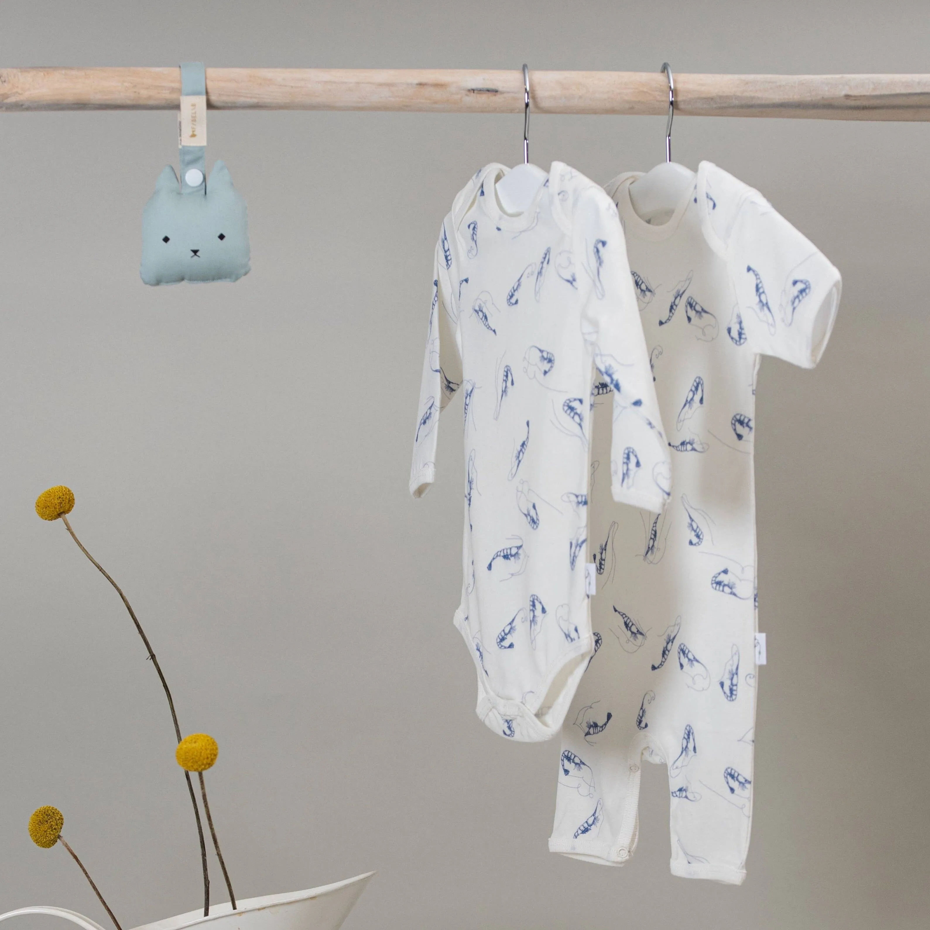 Blue Shrimp Romper - Ciconia Organic