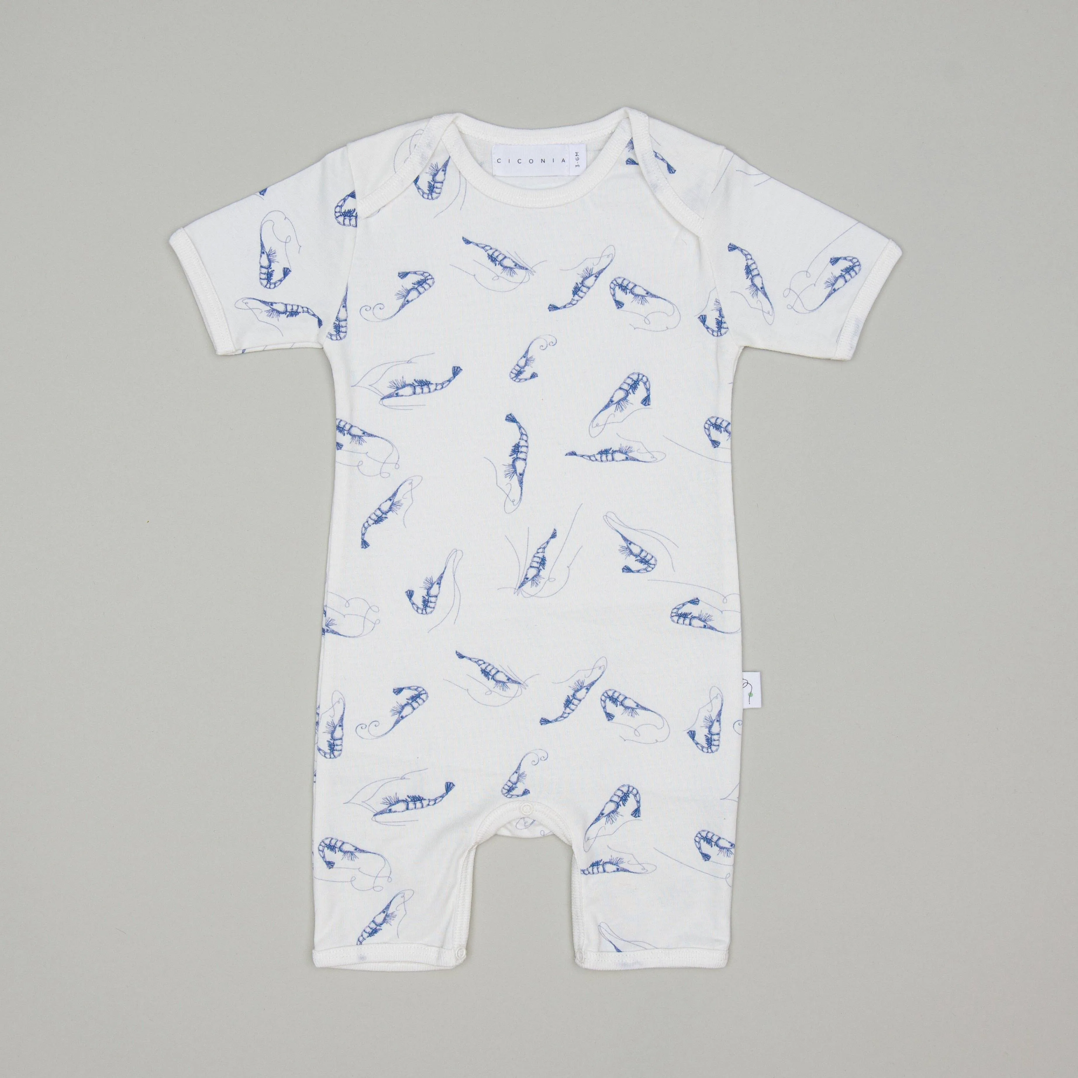 Blue Shrimp Romper - Ciconia Organic