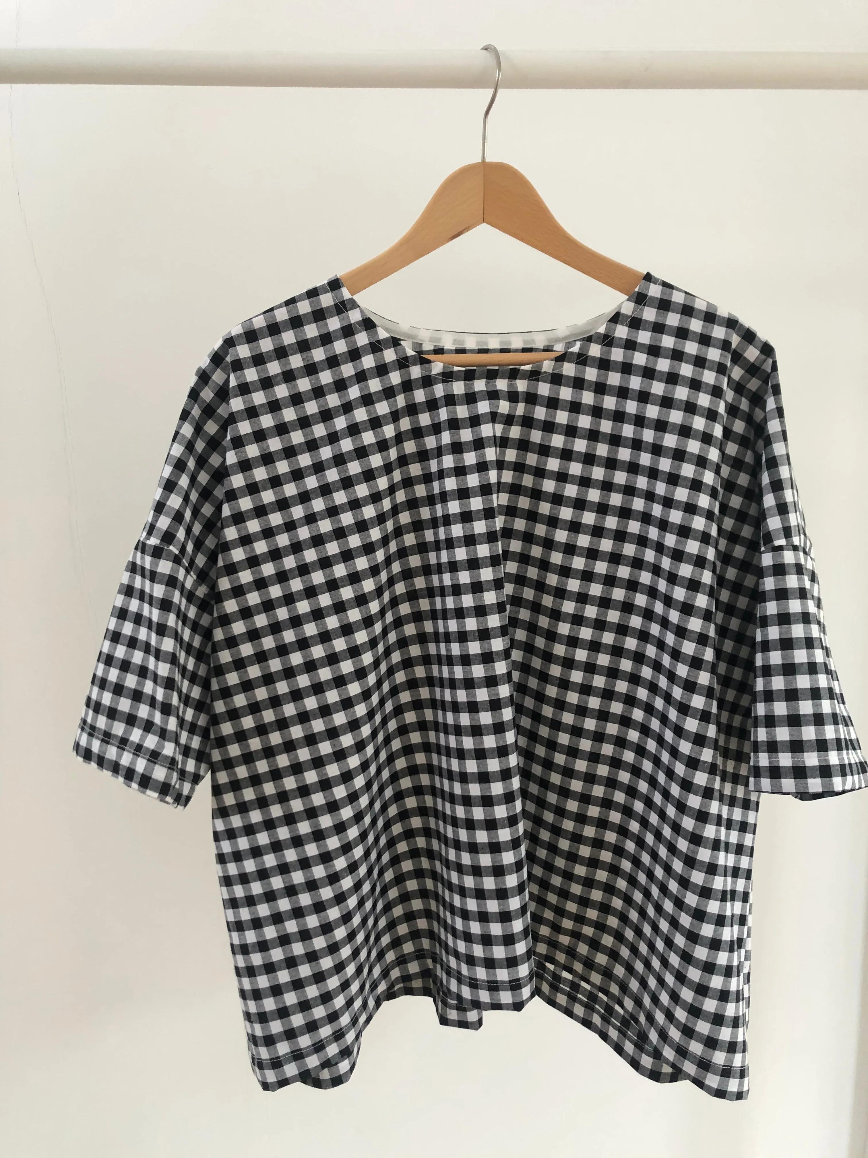 Bradley Top in Black and White Gingham