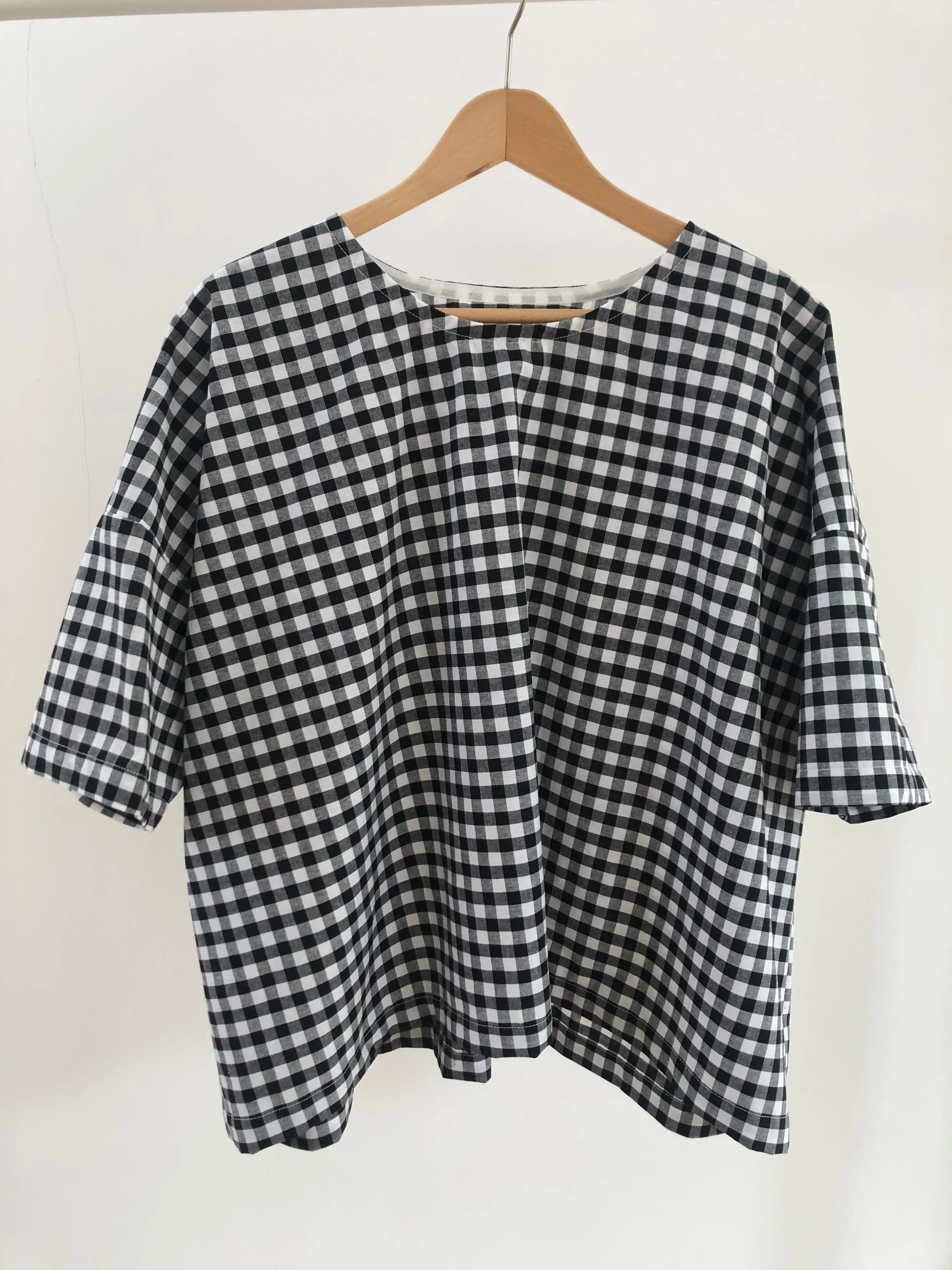 Bradley Top in Black and White Gingham