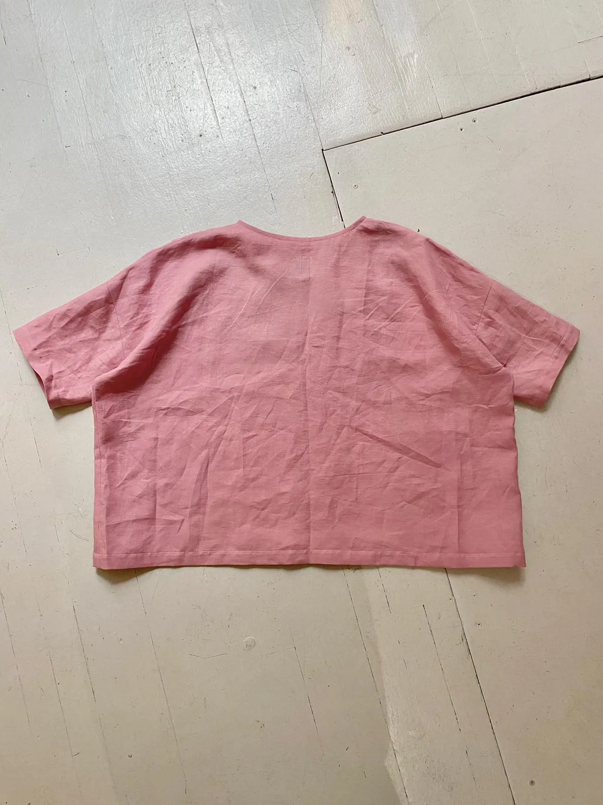 Bradley Top in Pink Linen