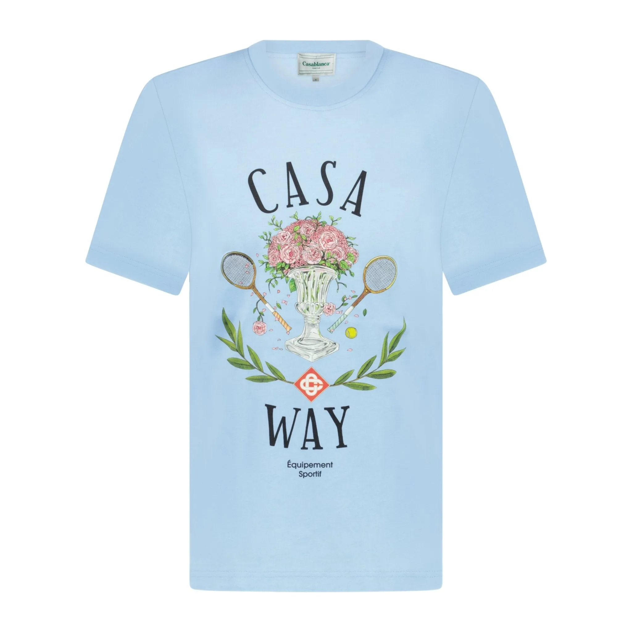 CASABLANCA CASAWAY PRINTED T-SHIRT SKY BLUE