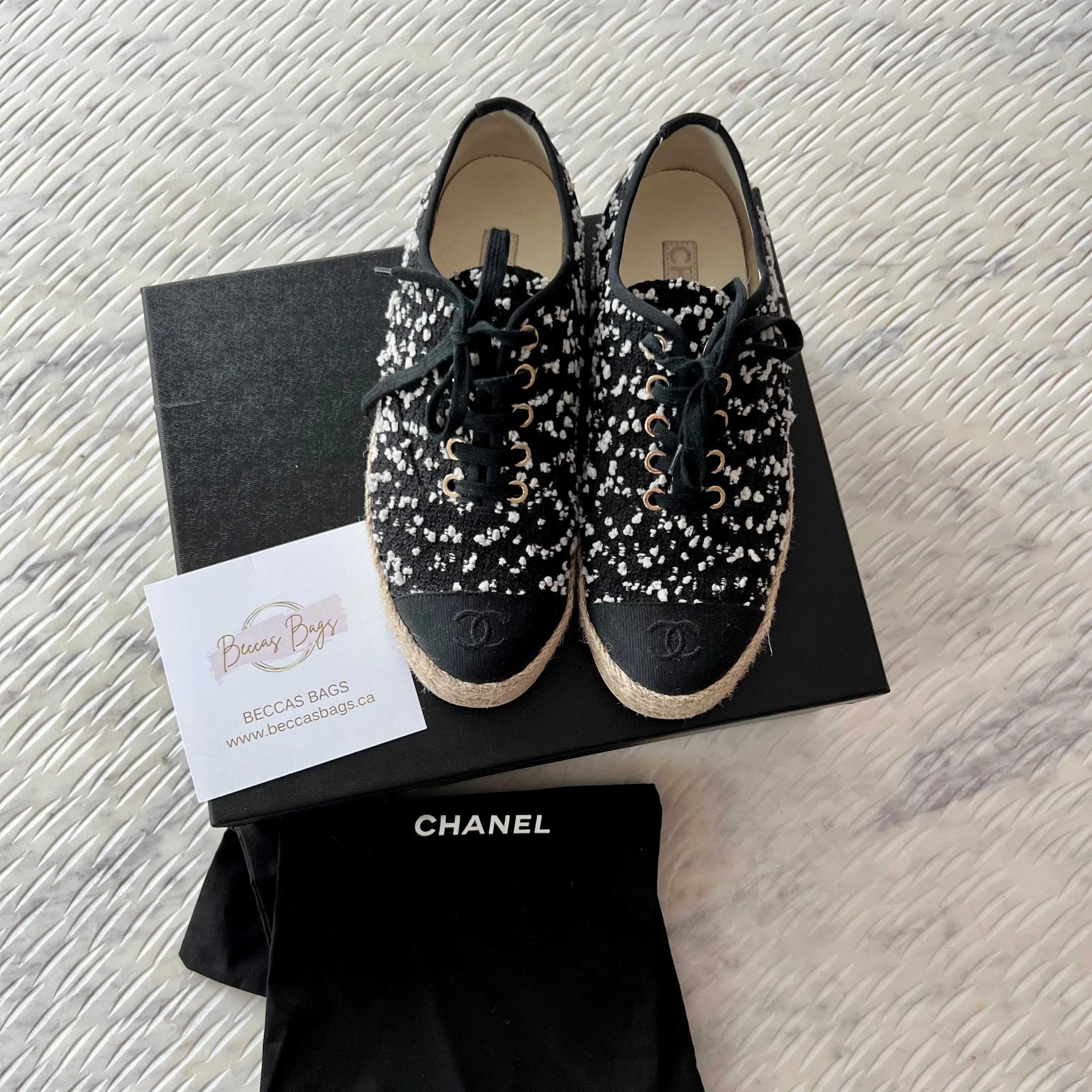 Chanel Lace Up Espadrilles