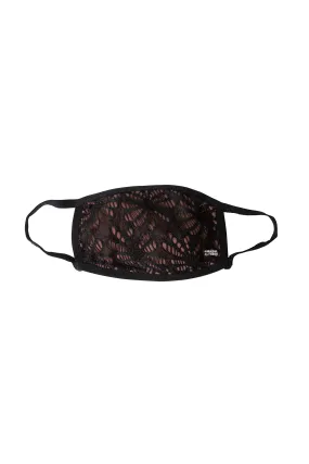 CHESTNUT MASK WITH BLACK LACE - ADULT FACE MASK