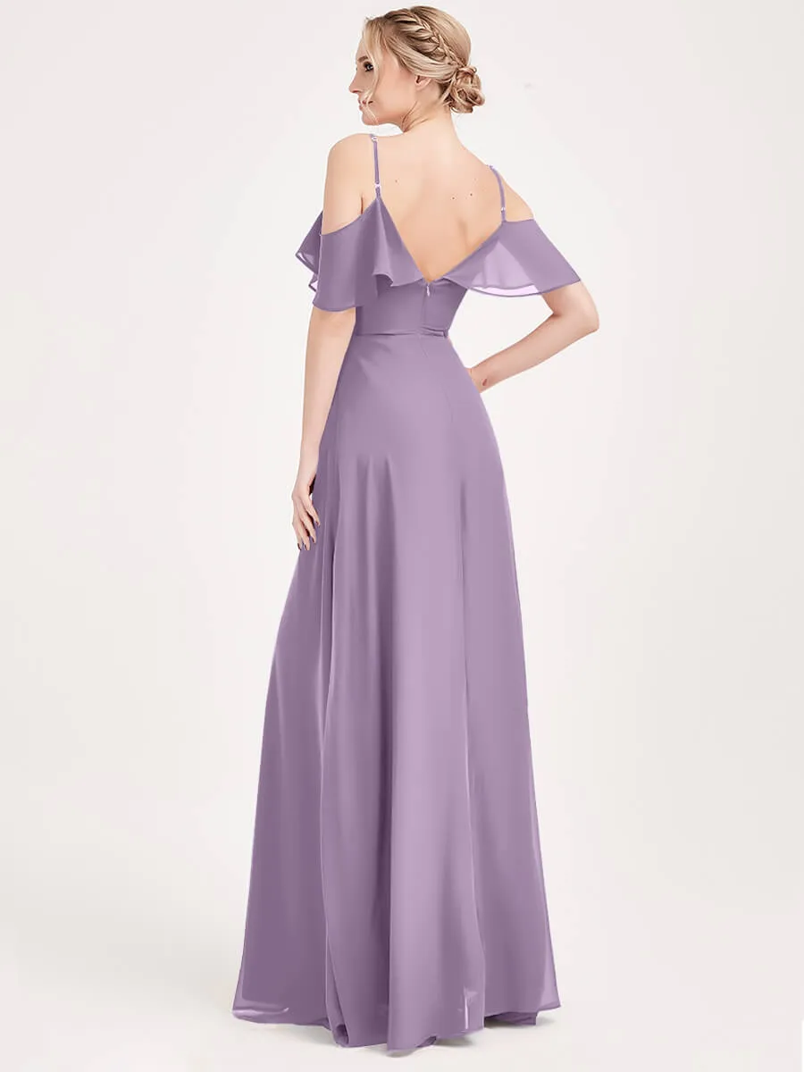 Chiffon 1 Of 3 Ways Convertible Dusty Purple Bridesmaid Dresses