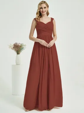 Cinnamon Rose Sweetheart Backless Chiffon Floor-Length Bridesmaid Dress