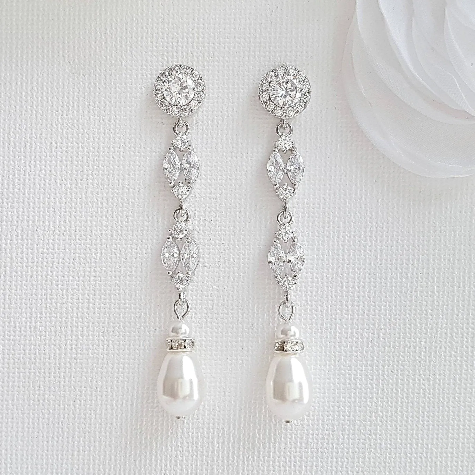 Clip On Pearl Earrings- Hayley