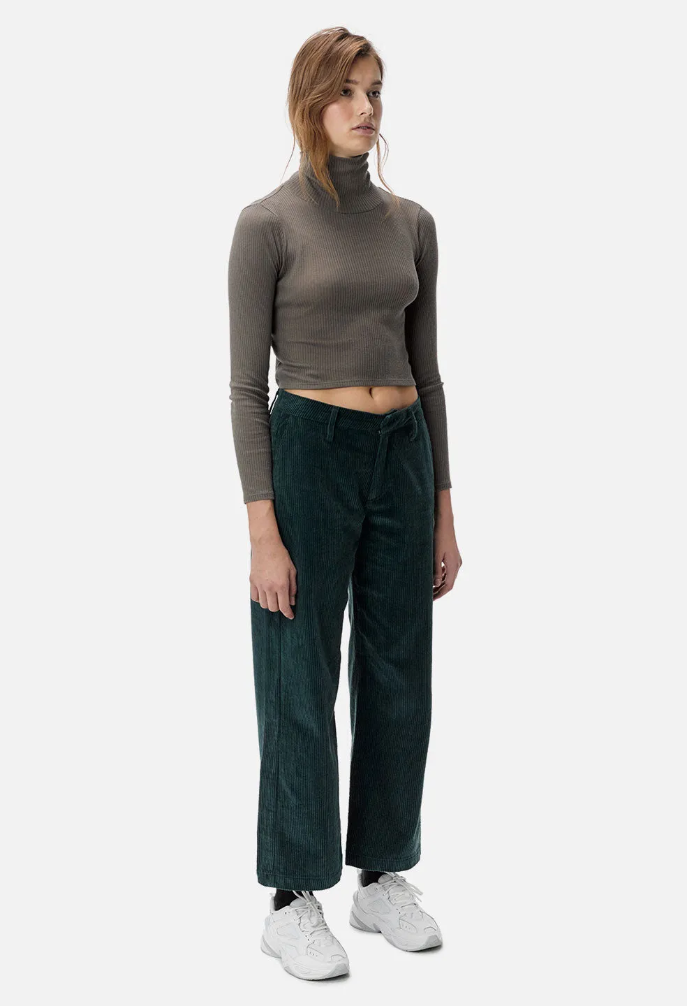 Des Cashmere Rib Turtleneck / Moss Green