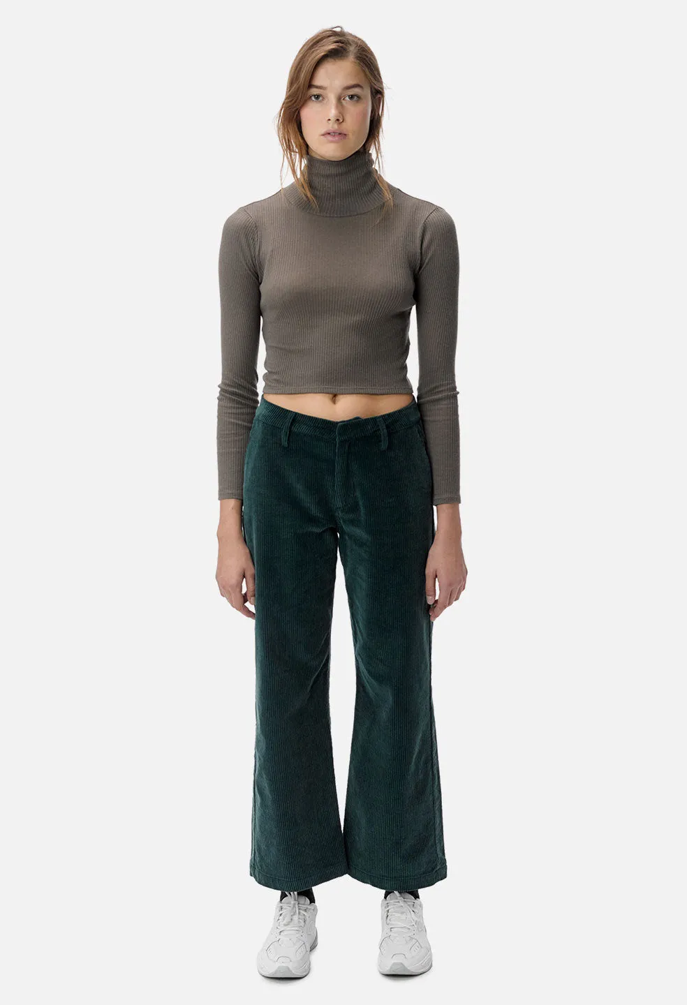 Des Cashmere Rib Turtleneck / Moss Green