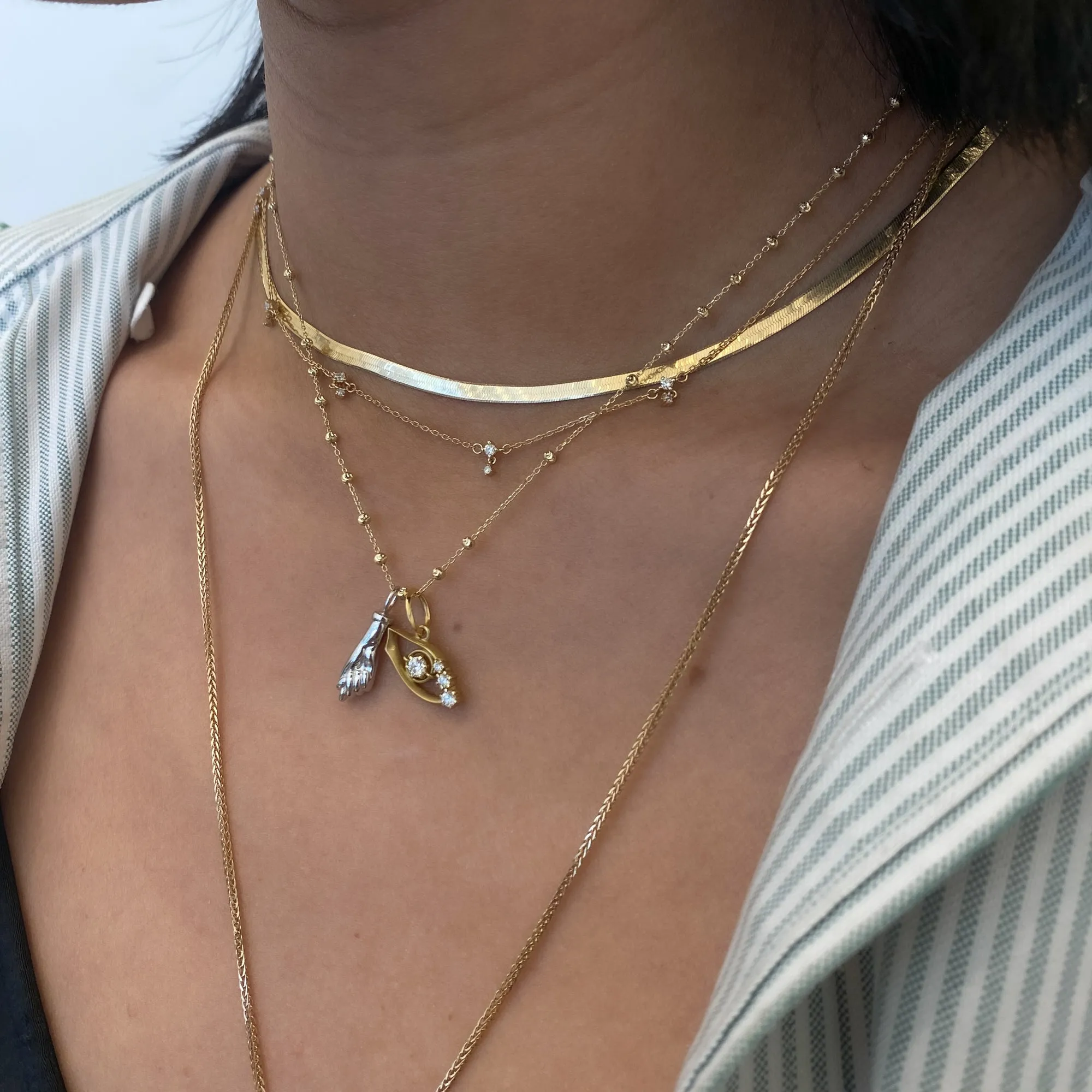 Diamond Drop Station Necklace