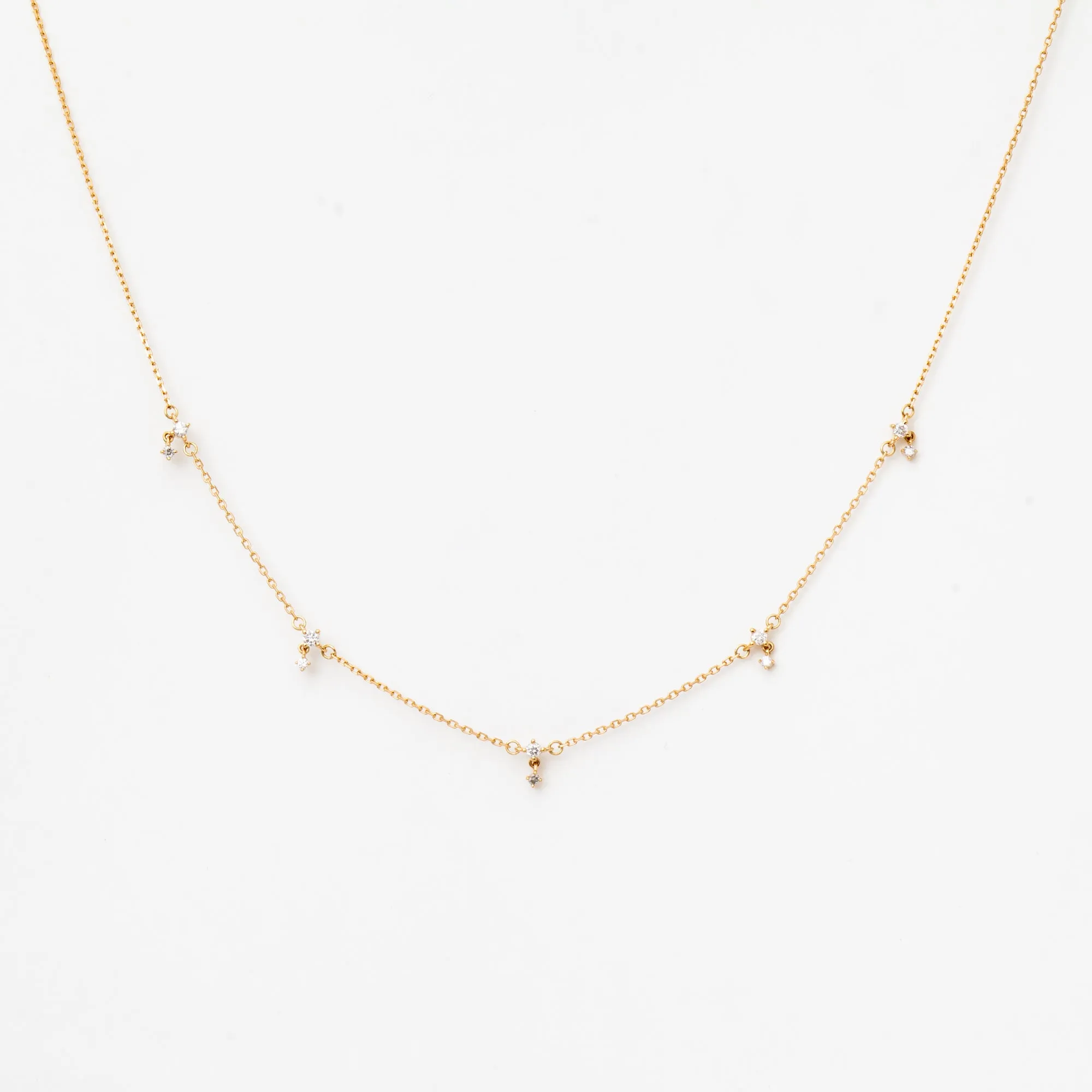 Diamond Drop Station Necklace