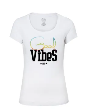 Fashion Women's T-shirt With Sayings Good Vibes  WD360