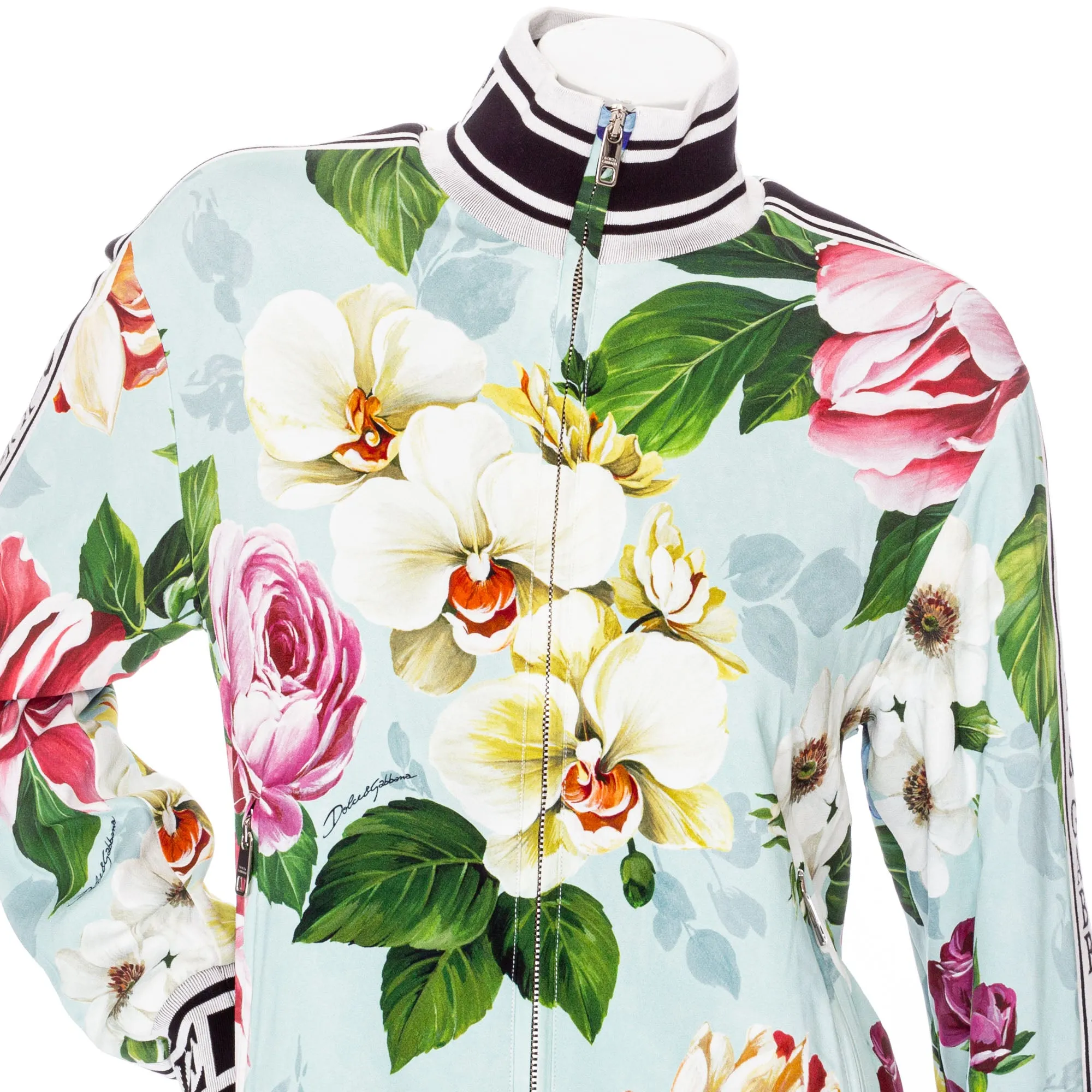 Floral Print Logo Bomber Jacket