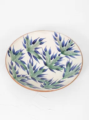 Foliage Serving Bowl Off White & Blue