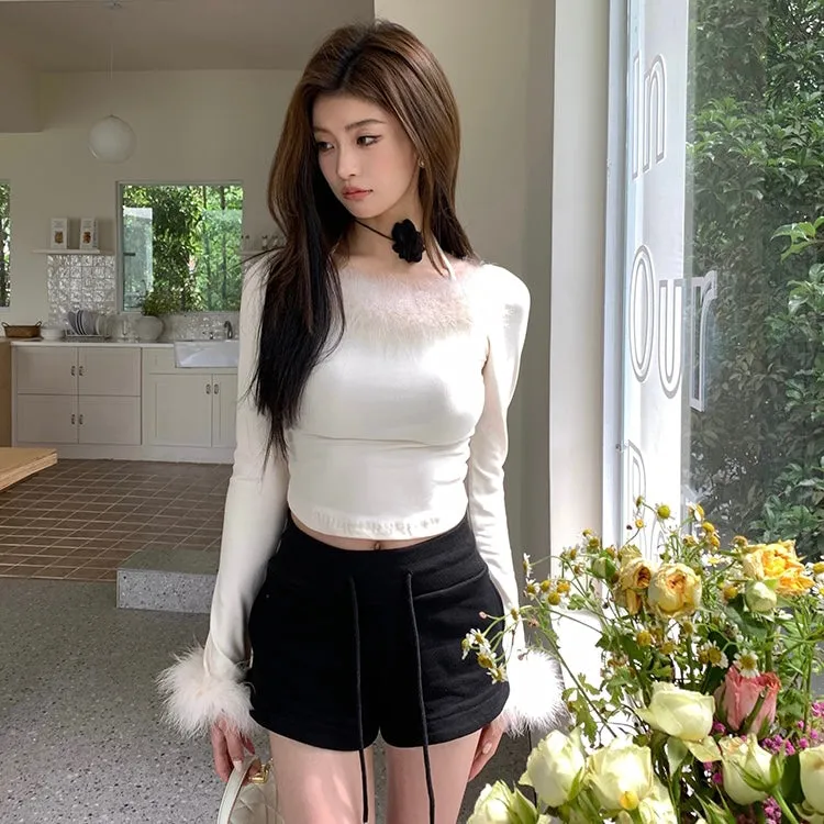 Fuzzy Long-Sleeve Top