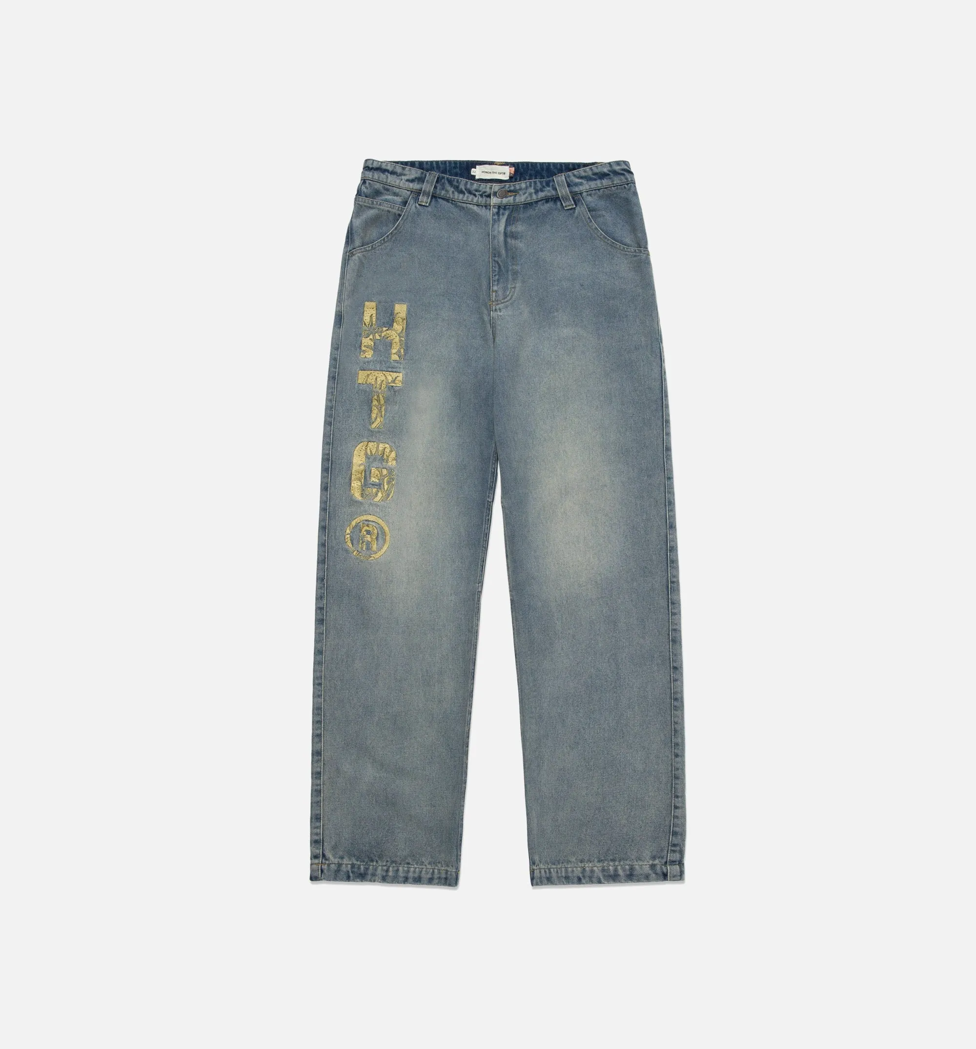 HTG Branded Denim Mens Pants - Denim Blue