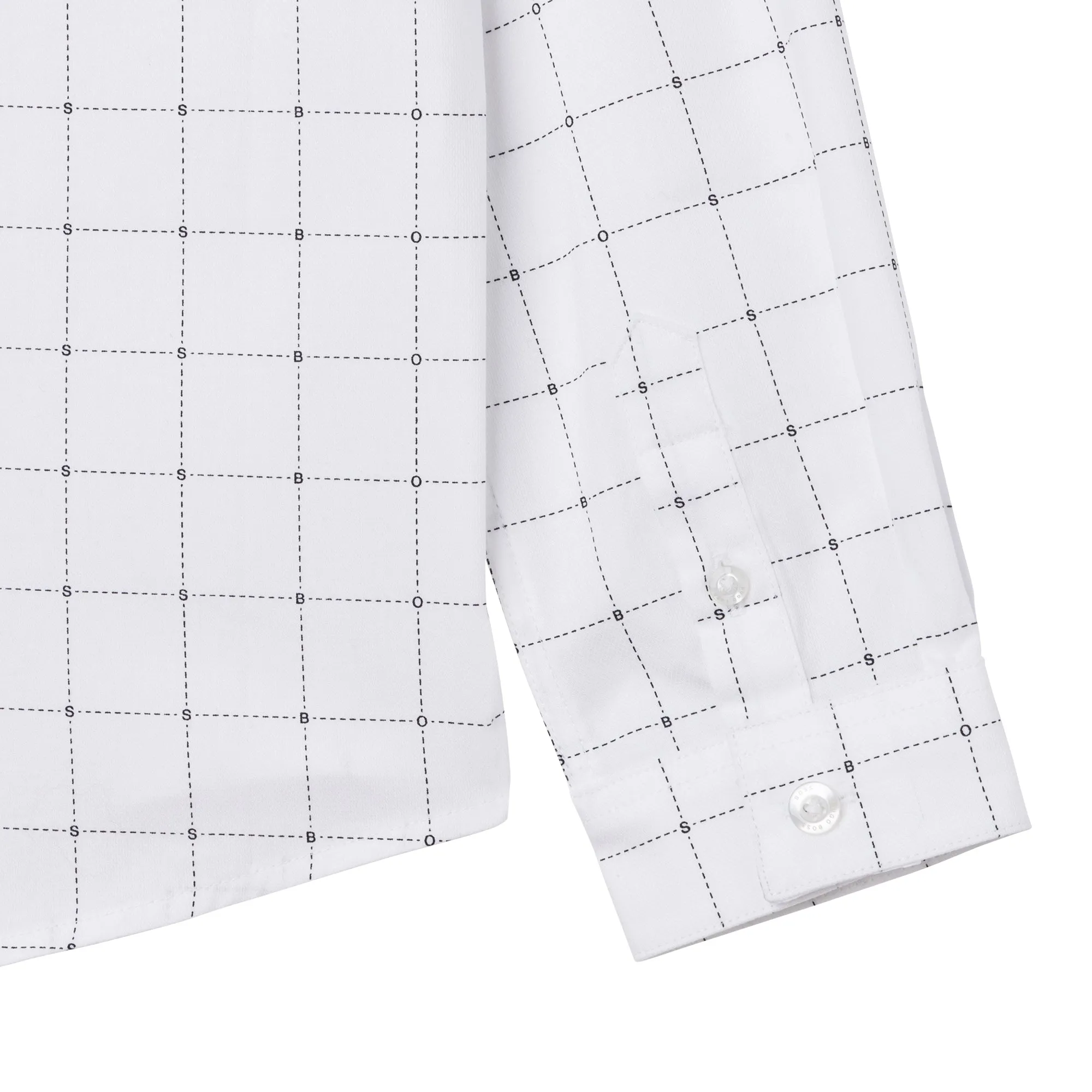 Hugo Boss Boys L/S Dress Shirt w/Pattern_ White J25N64-10B