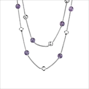 Icona Amethyst 42 Necklace in Sterling Silver