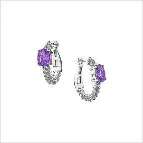 Icona Eternity Amethyst Earrings in Sterling Silver