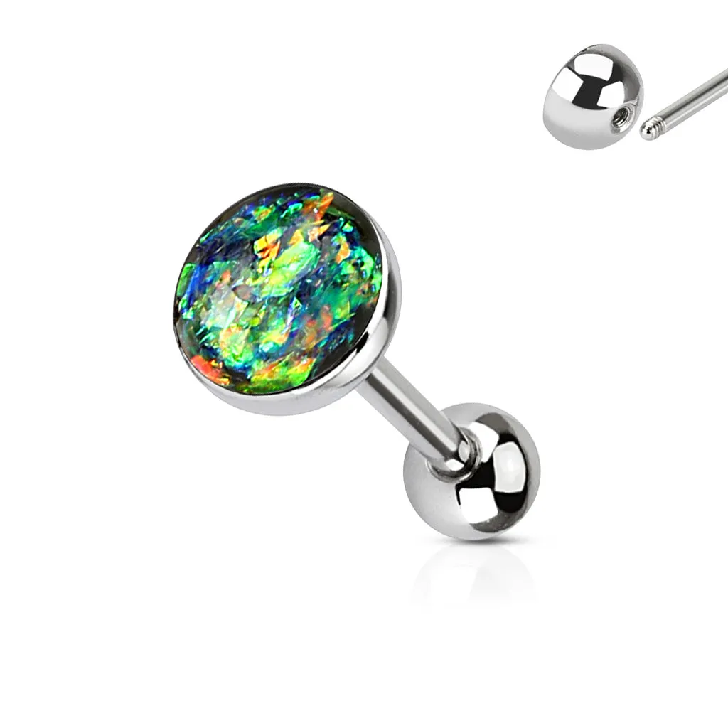 Imitation Opal Set 316L Surgical Steel Barbell