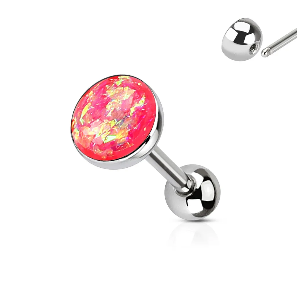 Imitation Opal Set 316L Surgical Steel Barbell