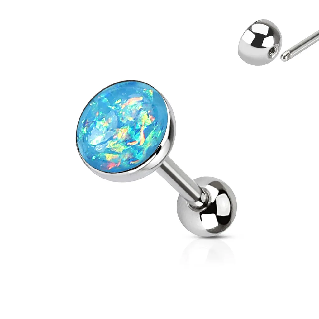 Imitation Opal Set 316L Surgical Steel Barbell