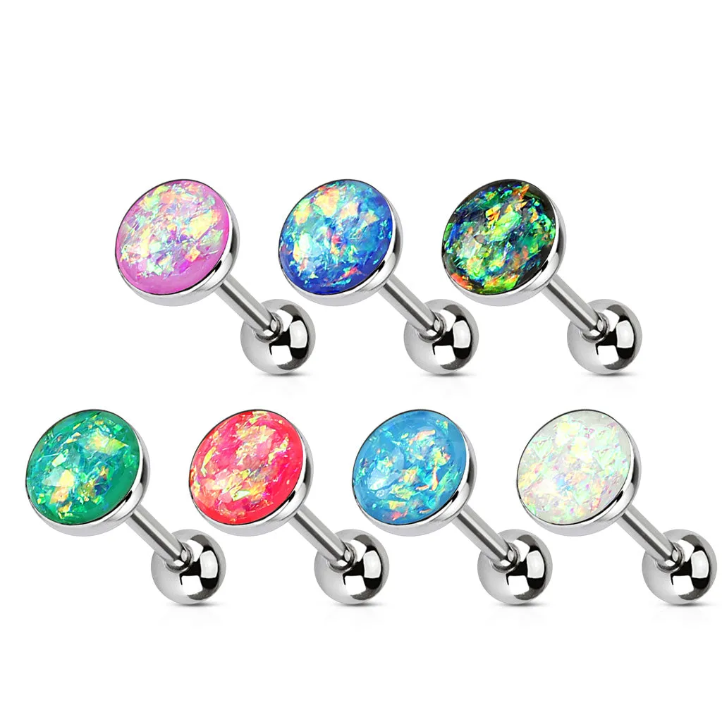 Imitation Opal Set 316L Surgical Steel Barbell