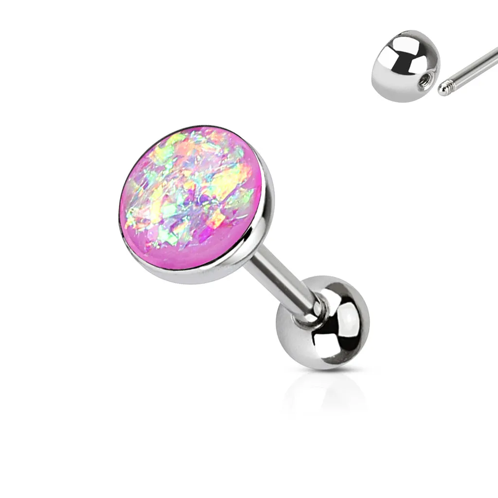 Imitation Opal Set 316L Surgical Steel Barbell