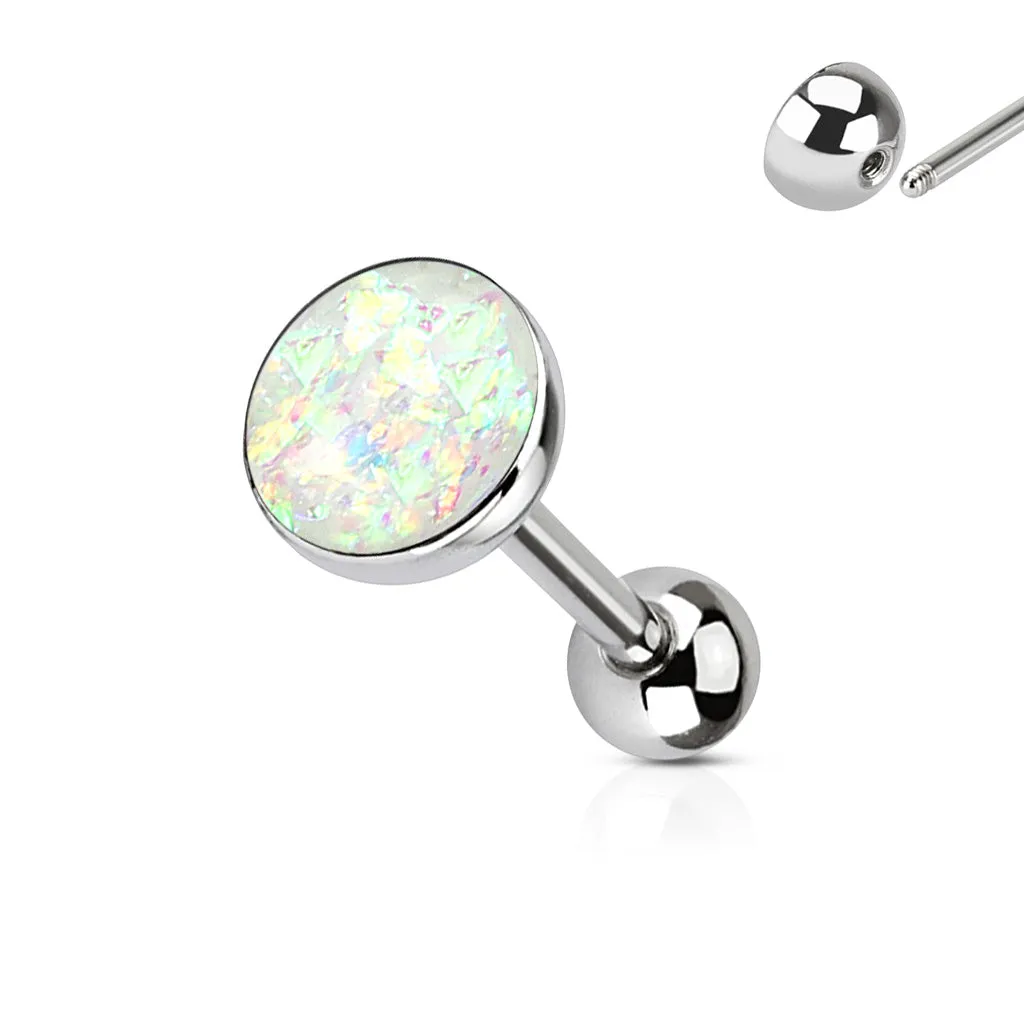 Imitation Opal Set 316L Surgical Steel Barbell