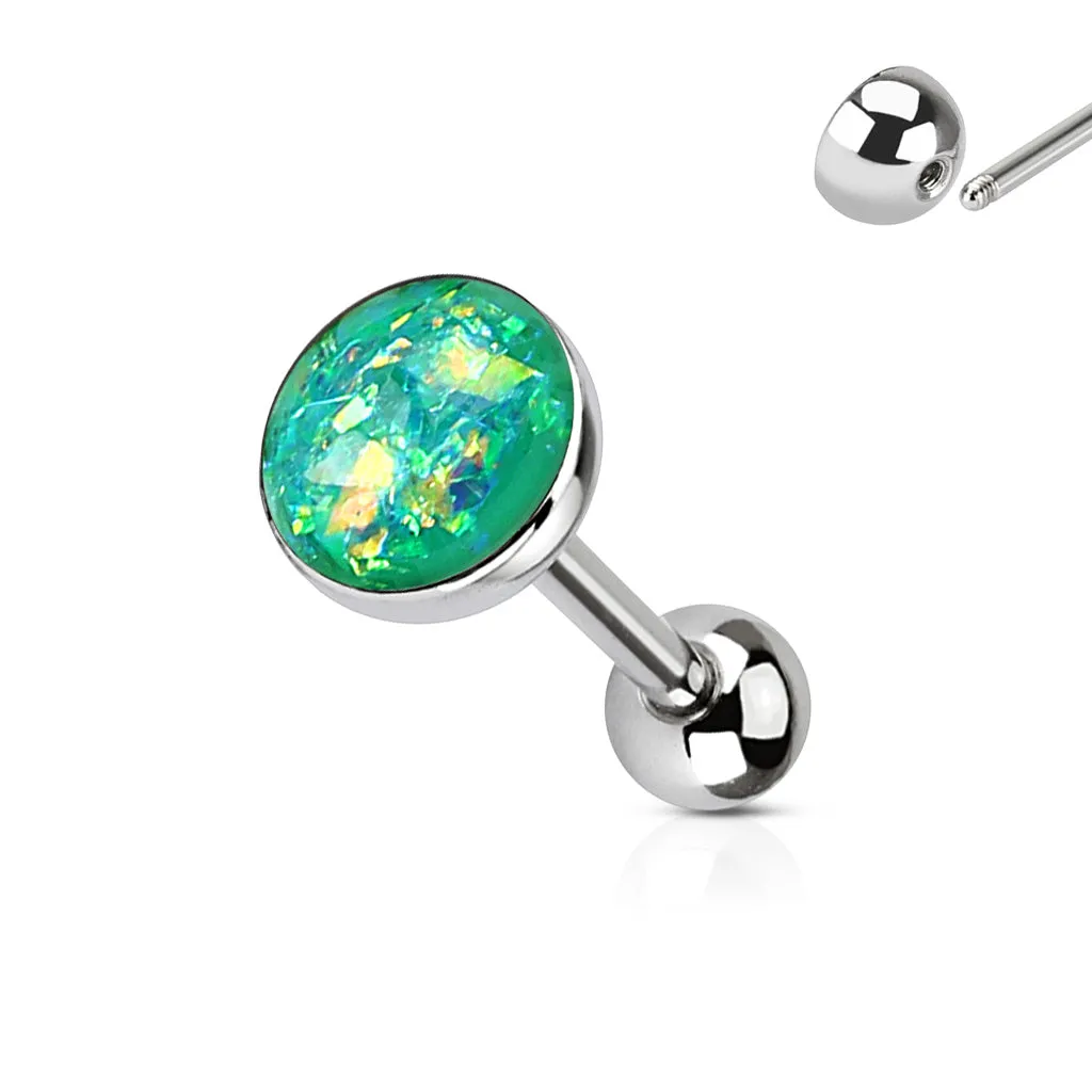 Imitation Opal Set 316L Surgical Steel Barbell