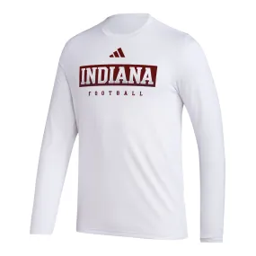 Indiana Hoosiers Adidas Locker Pre-Game Football Long Sleeve White T-Shirt