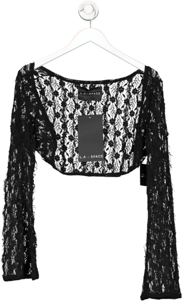 L.A Space Black Kristina Sheer Long Sleeve Shrug UK XL