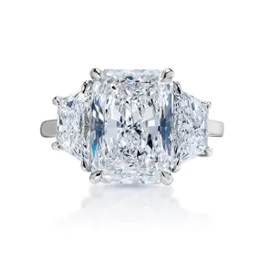 Lea 7 Carat F VVS2 Radiant Cut Lab Grown Diamond Engagement Ring in Platinum