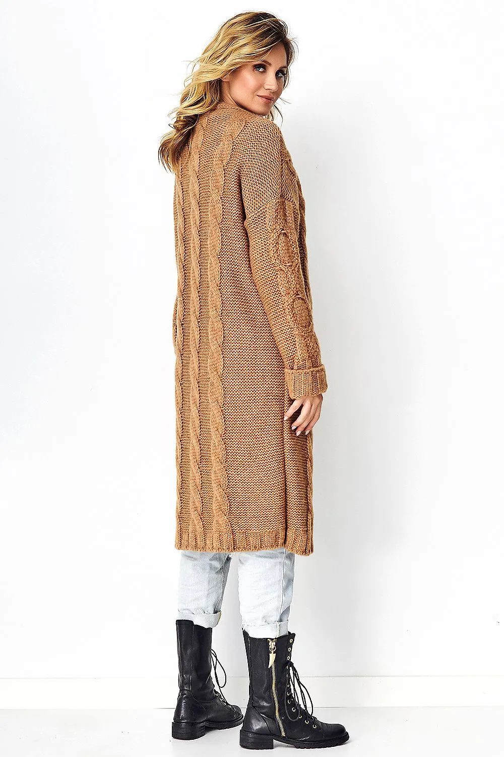 Long Coat Cardigan Brown