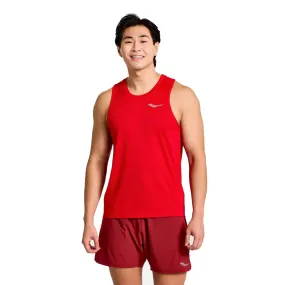 Mens Saucony x Run Club Stopwatch Singlet - Poppy