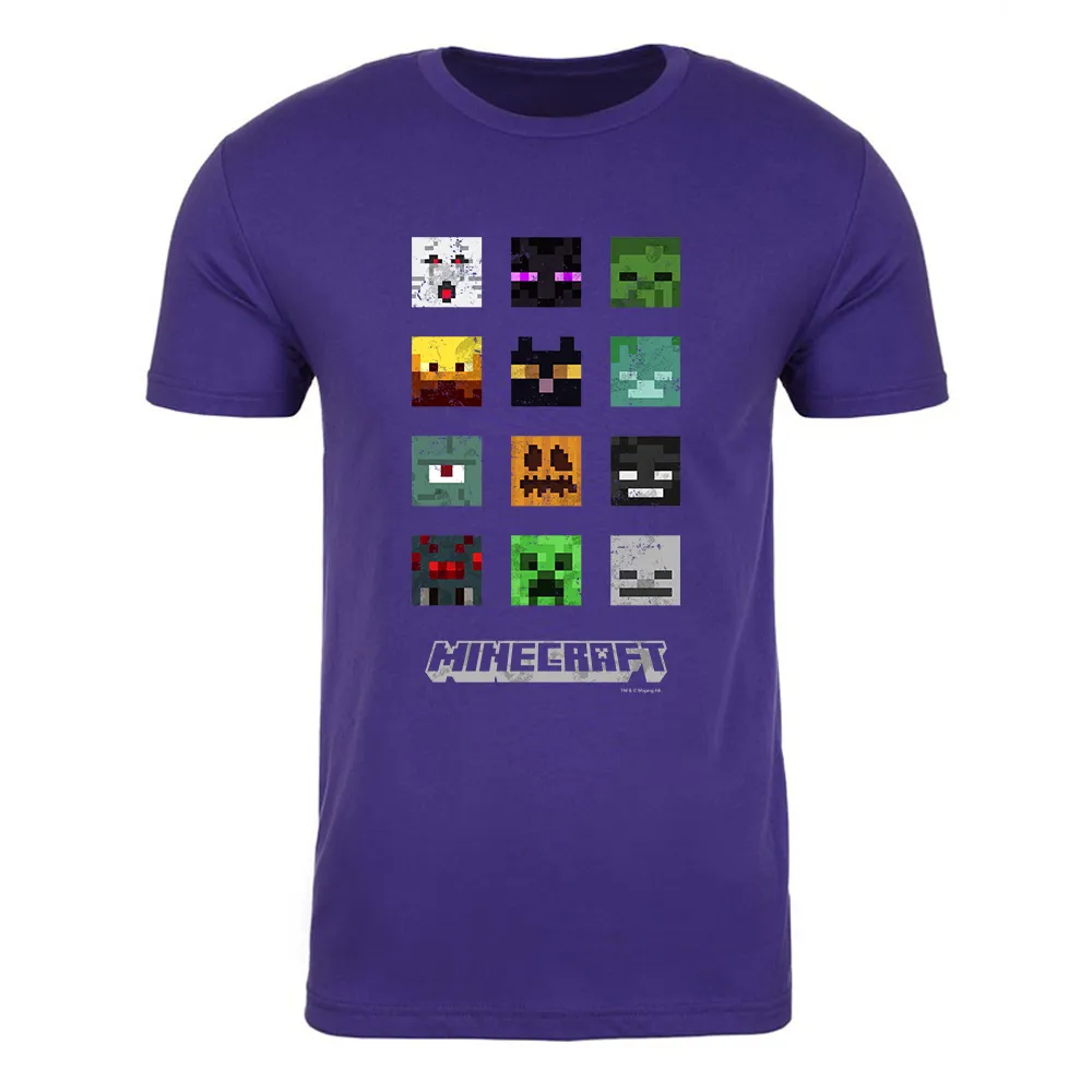 Minecraft Gangs All Here Halloween Edition Adult Short Sleeve T-Shirt