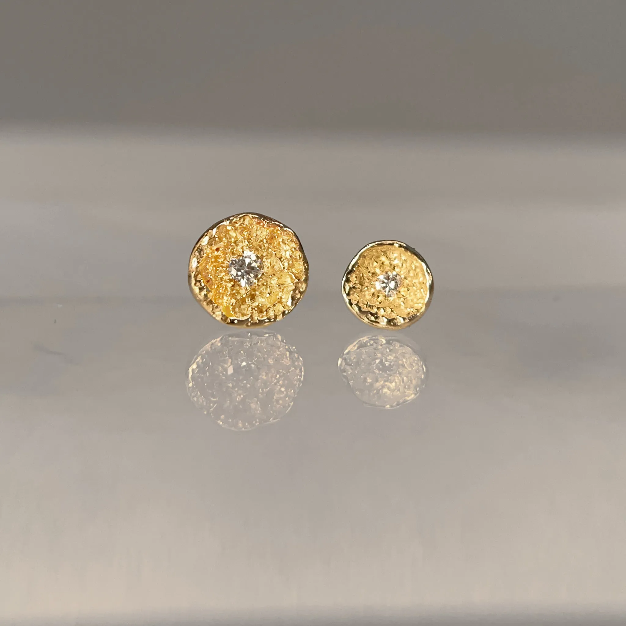 Mini Moss Shell Post Earring in 14K Gold by Branch