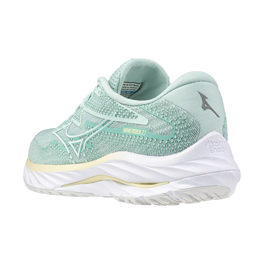 Mizuno Wave Rider 27 (Womens) - Eggshell Blue/White/Anise Flow