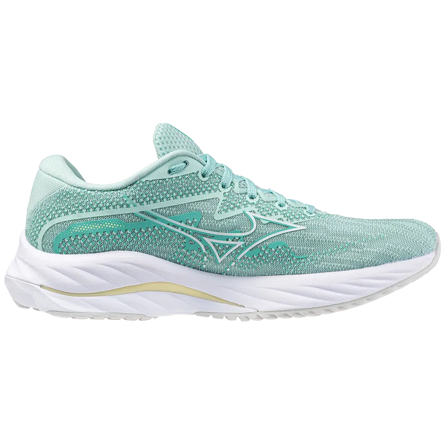 Mizuno Wave Rider 27 (Womens) - Eggshell Blue/White/Anise Flow