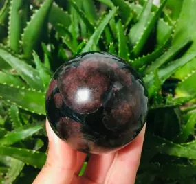 Natural garnet gemstone fireworks ball